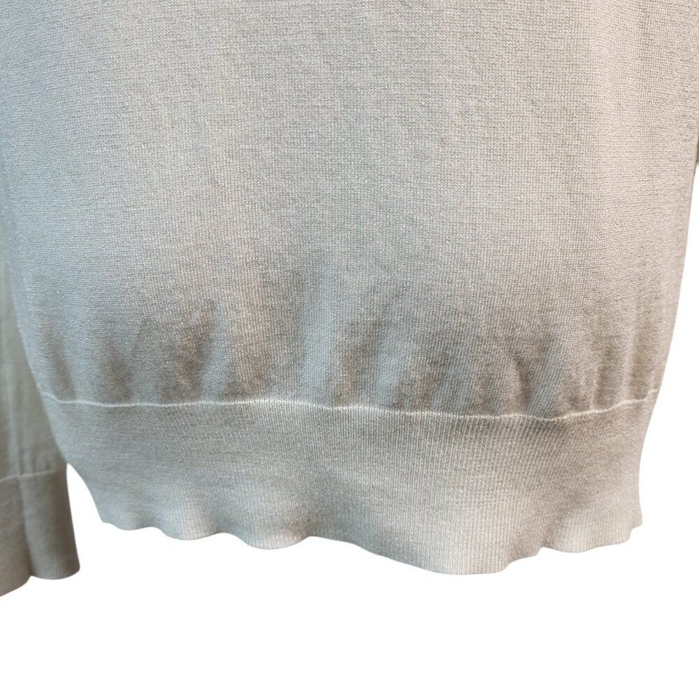 Authentic DVF Small Petite White Sweater Merino Wool Viscose Tiered Ruffles - Picture 14 of 15